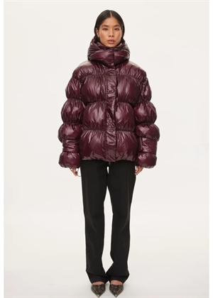 Active hood jakke Dark Burgundy Oval Square 